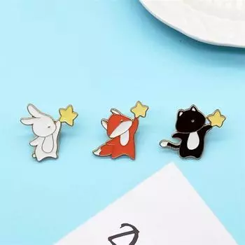 Аксессуары для одежды, значок в корейском стиле для мальчиков, женская брошь, брошь в виде звезды, эмалированный значок Hedgehog