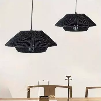 Аксессуары для освещения Бра Светильники для помещений для потолка Аксессуары для абажуров Плетение Бумажные абажуры Маленькая люстра-бочка Винтаж жёлтый