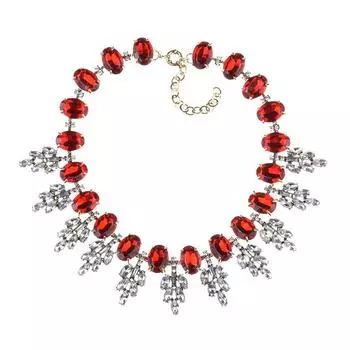 Аксессуары для ожерелья, стильная винтажная подвеска в виде листа из кристаллов на ключицу красный