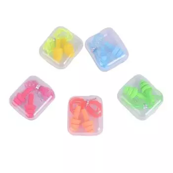 Аксессуары для плавания Беруши для слуха с веревочным зажимом для носа Силиконовые беруши Беруши для плавания