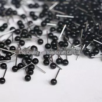 Аксессуары для плюшевых палочек ручной работы: Черные глаза и нос для кукол-щенков triangle nose 100 pcs, 4mmX5mm чёрный