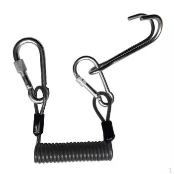 Аксессуары для подводного плавания с двойным крючком и спиральным ремешком из нержавеющей стали 304 синий