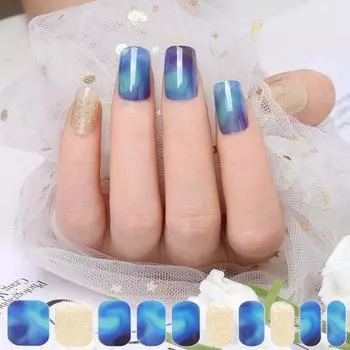 Аксессуары для полуотверждаемых наклеек для ногтей Водостойкая полупроницаемая зеленая луковая пудра цветная светотерапия наклейки для ногтей