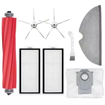 Аксессуары для пылесоса Roborock Q7 Max / Q7 Max+ Комплект запасных частей для замены, основная щетка, крышка щетки, пылесборники, боковая щетка, фильтр HEPA, тряпки для швабры Kit 12