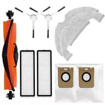 Аксессуары для пылесоса Xiaomi Dreame Bot D10 Plus / D10S Plus / Z10 Pro, запасные части, основная щетка, пылесборники, фильтры HEPA, тряпки для швабры Kit 13