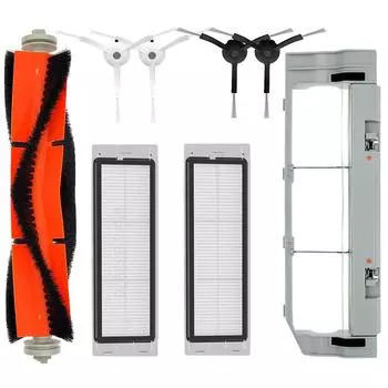 Аксессуары для пылесоса Xiaomi Mi Robot Vacuum 1 1st SDJQR02RR / SDJQR01RR / Mijia 1S, запасные части, комплект для замены, основная щетка, фильтр, тряпки для мытья полов Kit 9