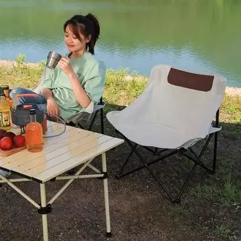 Аксессуары для ремонта складного стула Универсальный стул Moon Chair Заменить ткань Оксфорд Портативный стул для кемпинга на открытом воздухе Верхняя часть табурета зелёный