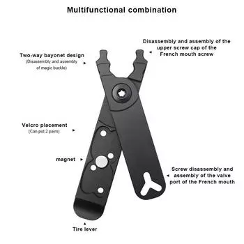 Аксессуары для ремонта велосипеда Клещи для снятия цепи Мини-клещи для установки горного велосипеда Зажим для открытия и закрытия велосипедной цепи чёрный