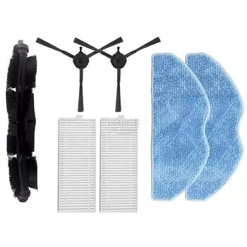 Аксессуары для робота-пылесоса Tefal Rowenta X-PLORER Serie 75s RR8577WH Комплект запасных частей для замены, основная щетка, боковая щетка, фильтр HEPA, тряпки для швабры Kit 4