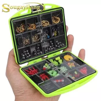 Набор крючков и наживок для рыбалки