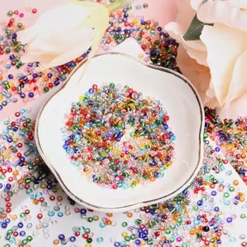 Аксессуары для рукоделия, серьги, круглые, 2 мм, кулон, ожерелье, браслет, брелок, свободные бусины, распорка, мода, 3000 шт., изготовление ювелирных изделий, стекло 3000Pcs разноцветный