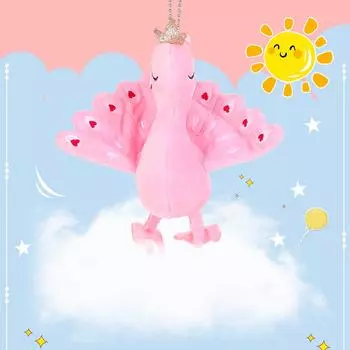 Аксессуары для рюкзака Милые плюшевые игрушки Павлин Мягкие плюшевые животные Подарок розовый