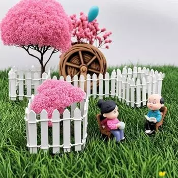 Аксессуары для сада фей Миниатюрный забор для сада фей Уличный деревянный штакетник Украшение для цветочного горшка своими руками Украшение для деревянного штакетника Кукольный домик белый