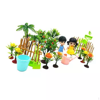 Аксессуары для сада фей Познавательная игрушка Декор Диорама Украшение кукольного домика Миниатюра 9 pieces