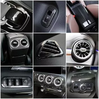 Аксессуары для салона автомобиля Mercedes Benz A Class W177 V177 A180 A200 A250, центральная консоль, часть карбонового волокна, отделка для ремонта