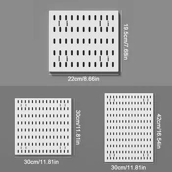 Аксессуары для самодельной перфорированной доски, подвесная полка, крючки для хранения, настенный органайзер, без перфорации, организация поделок для гаража, кухни, комнаты 30X30cm белый