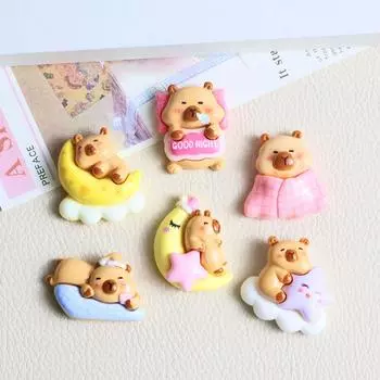 Аксессуары для самостоятельного изготовления из смолы капибары с героями мультфильмов: Чехол для телефона, заколка для волос, повязка на голову и материалы для украшений