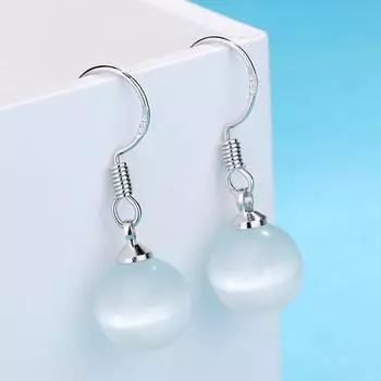 Аксессуары для сережек Круглые серьги кошачий глаз для студенток Ювелирные изделия с крючками для ушей