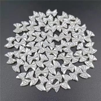 Аксессуары для сережек Лента с бантом Материал DIY Акриловая бусина ручной работы с отверстием Ожерелье Форма банта ABS Искусственный жемчуг Изготовление детских ювелирных изделий из бисера 1