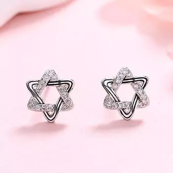 Аксессуары для сережек в виде шестиконечной звезды из стерлингового серебра 925 пробы Винтажные серьги-звезды серебряный