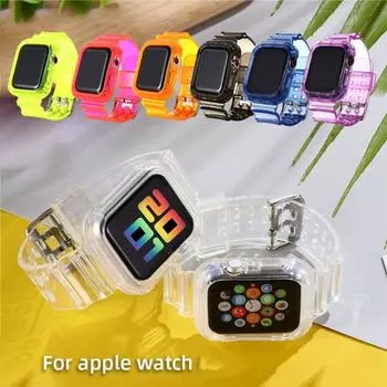 Аксессуары для серии iWatch 45 мм, 44 мм, 42 мм, ремешок + чехол, встроенный ремешок из ТПУ, чехол-бампер, ремешок для часов