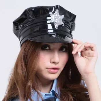 Аксессуары для сексуального нижнего белья, черная кожаная шляпа, шляпа полицейского, шляпа бортпроводника, униформа, цельный, оптовая поставка 5082. average size