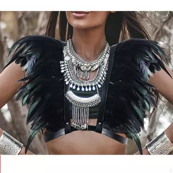 Аксессуары для шали из искусственных перьев, пончо, накидка для женщин, маскарад Style A