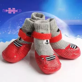 Аксессуары для собак, 4 шт./компл., уличные домашние сапоги с силиконовой подошвой для домашних животных, носки L чёрный