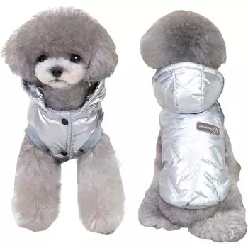 Аксессуары для собак, комбинезоны для домашних животных, куртка для холодной погоды для домашних животных, сплошной цвет, флисовое пальто с капюшоном для домашних собак, водонепроницаемое, ветрозащитное L чёрный