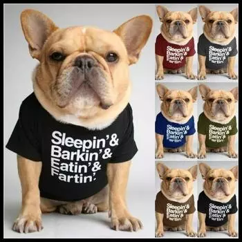 Аксессуары для собак Жилет для домашних животных с буквенным принтом Двуногий тканевый жилет для собак с круглым вырезом S