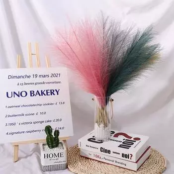 Аксессуары для спальни для свадебной вечеринки Пампасная трава Искусственное растение Имитация цветов Тростниковые цветы жёлтый