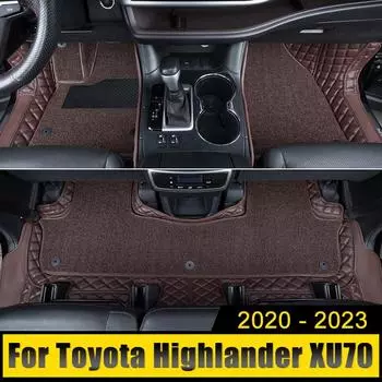 Аксессуары для стайлинга автомобилей Toyota Highlander XU70 2020-2024 2024 Гибридные на заказ кожаные коврики для пола Коврики накладки на ноги