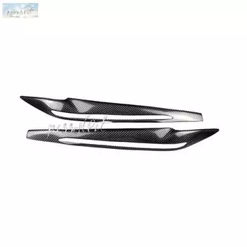 Аксессуары для стайлинга автомобиля Углеродное волокно Украшение фар автомобиля Веки Брови Накладка Наклейка для BMW X5 F15 2014-2017 чёрный