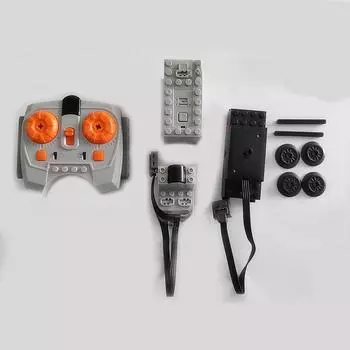Аксессуары для строительных блоков Power MOC: Совместимый набор Lego Train Motor, Track, шкив, опорная плита и литиевая батарея