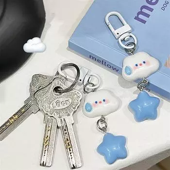 Аксессуары для сумок Милый брелок в виде облака Автомобильные ключи Аксессуары Забавное облако Креативный школьный портфель Подвеска Украшение Подарочные мультяшные подвески розовый