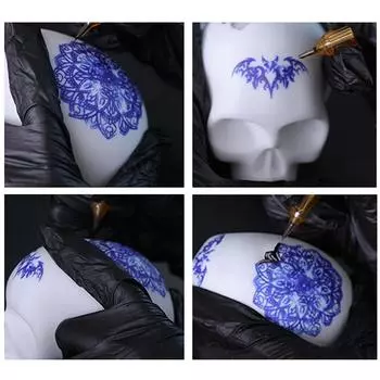 Аксессуары для татуировок, силиконовая тренировочная модель кожи с черепом, 3D форма для головы, инструменты для татуировки из кожи, инструменты для красоты белый