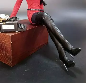 Аксессуары для тела TBLeague Для нормального размера ноги Модные сексуальные красивые женские кожаные сапоги черного цвета выше колена Туфли на высоком каблуке Голова и