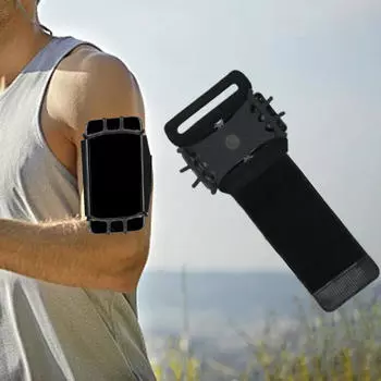 Аксессуары для телефонных повязок на руку, устойчивая вращающаяся практичная ударопрочная повязка на руку для мобильного телефона для кемпинга Black 27x12cm