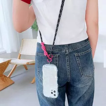 Аксессуары для телефонов Crossbody Landyard Регулируемый ремешок-зажим для телефона Металлический брелок для ключей Цветной ремешок для сумки Роскошная телефонная цепочка