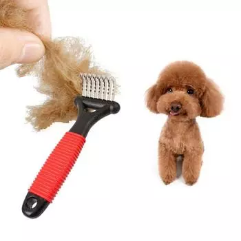 Аксессуары для ухода за домашними животными Бытовая расческа для кошек Гребень для удаления шерсти домашних животных Инструмент для чистки собак Гребни для собак красный/чёрный