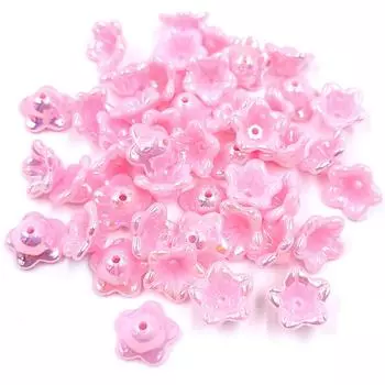 Аксессуары для украшений своими руками 30 шт. креативные 12 мм браслеты ожерелья изготовление роговых цветочных бусин подвески AB ослепительный цвет модный материал бусины розовый