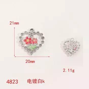 Аксессуары для украшений своими руками, персиковое сердце бабочка, ожерелье из гальванизированного сплава с кристаллами, материал для браслета