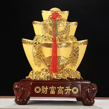 Аксессуары для украшения дома Емкость для хранения денег из смолы Украшения Цзинь Юаньбао Сокровищница растущего богатства подарок