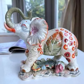 Аксессуары для украшения дома Керамический слон Настольное украшение Украшения для гостиной Керамические поделки подарок 1 шт.