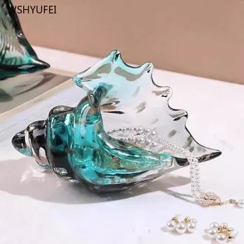 Аксессуары для украшения дома Старинные французские глазурованные украшения из ракушек Стеклянная коробка Ваза Изделия ручной работы из стекла