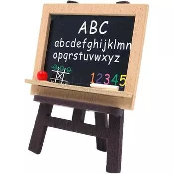 Аксессуары для украшения кукольного домика, миниатюрный деревянный мольберт, мини-доска, миниатюрные художественные принадлежности для кукол 1:12 миниатюрных игровых набора 4*5.6cm