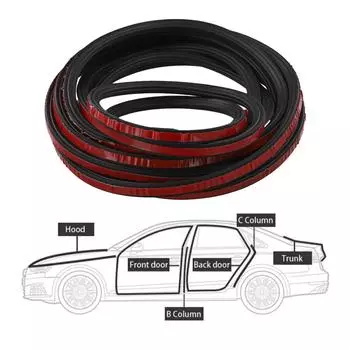 Аксессуары для уплотнителей Звукоизоляционная резина 11 мм X 9 мм Дверные уплотнительные полосы Высококачественный звукоизоляционный уплотнитель CHINA