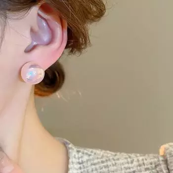 Аксессуары для ушей Серьги с розовым жемчугом Круглые серьги с розовым жемчугом Элегантные серьги-гвоздики с розовым жемчугом Свадьба 12mm розовый