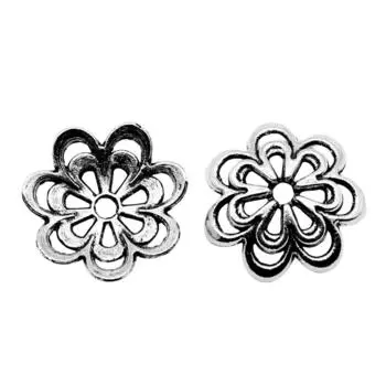 Аксессуары для ювелирного бренда: WYISYWG Колпачки для бусин цвета античное серебро 14 мм 50 шт.