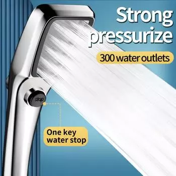 Аксессуары для ванной комнаты Душ с высоким давлением, большой выход воды, насадка для душа под давлением, вода